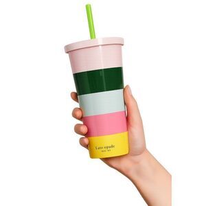 Kate Spade Cold Travel Tumbler Cup Mug Acrylic 20 Oz Color Block Beverage